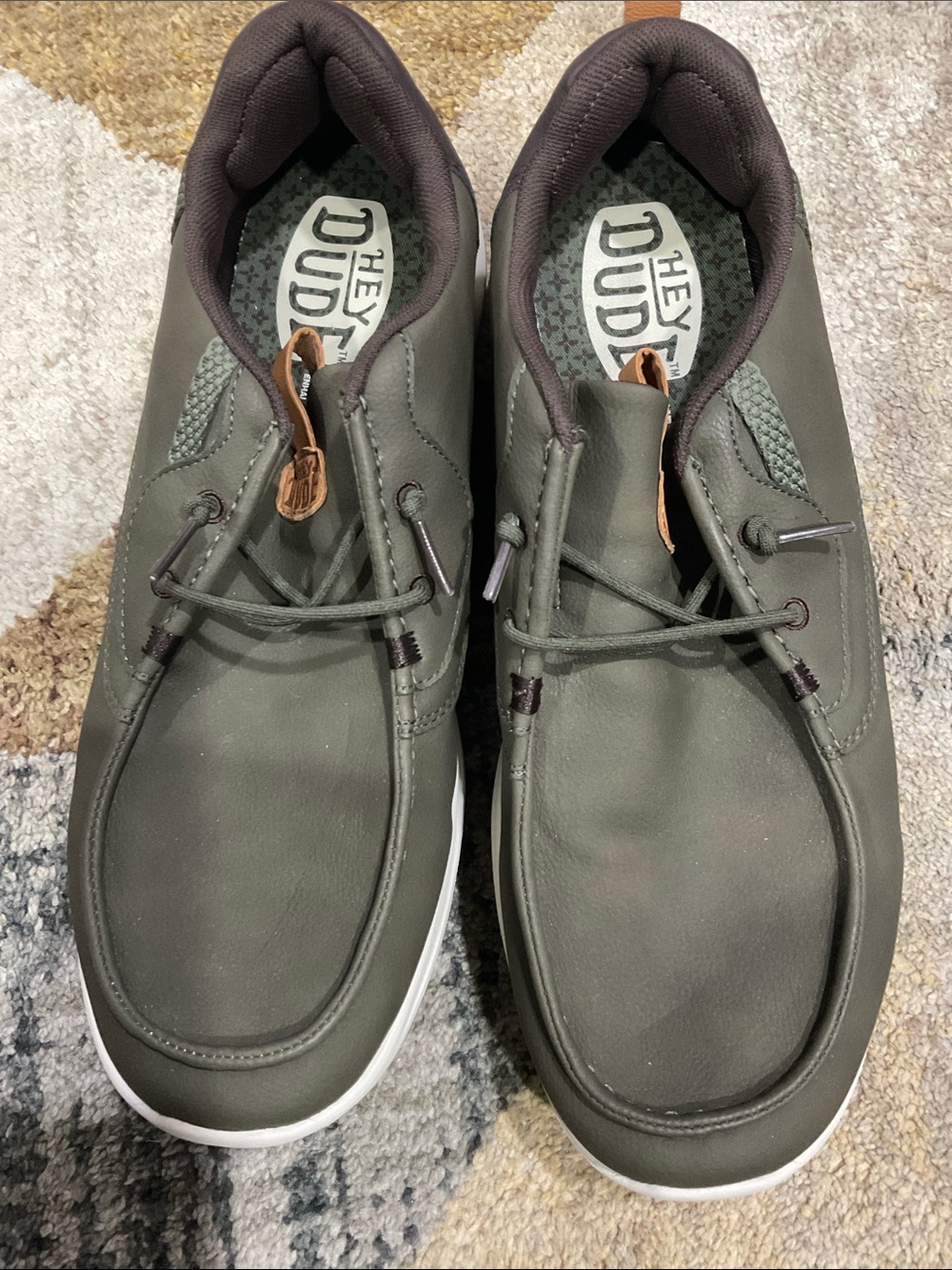 Hey Dude Men's Olive Green Wally Drift Classic